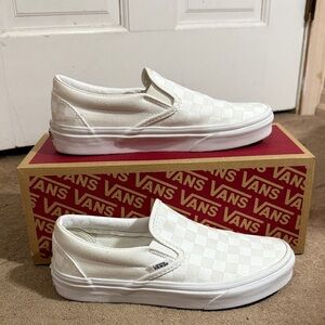 Vans Checkered White Slip-On Shoes